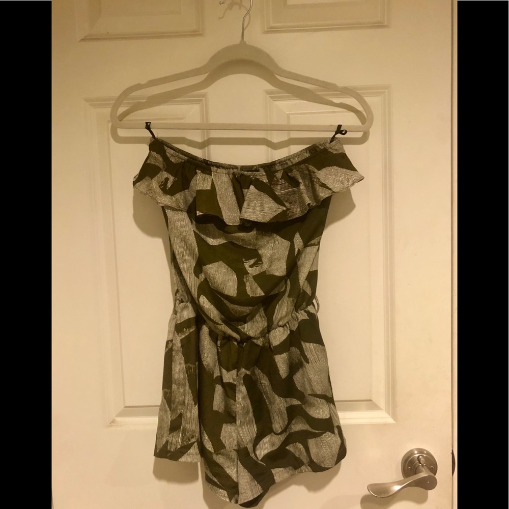 Forever21 olive green strapless romper